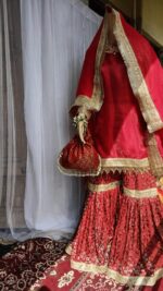 Shahi Bridal Garara Set – Maroon - Image 4