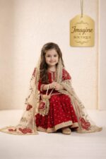 Girls Red Festive Garara Set - Image 3