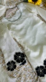 Cream Floral Designer Suit Set - Image 7
