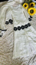 Cream Floral Designer Suit Set