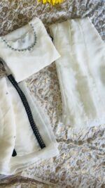 Cream Floral Designer Suit Set - Image 3